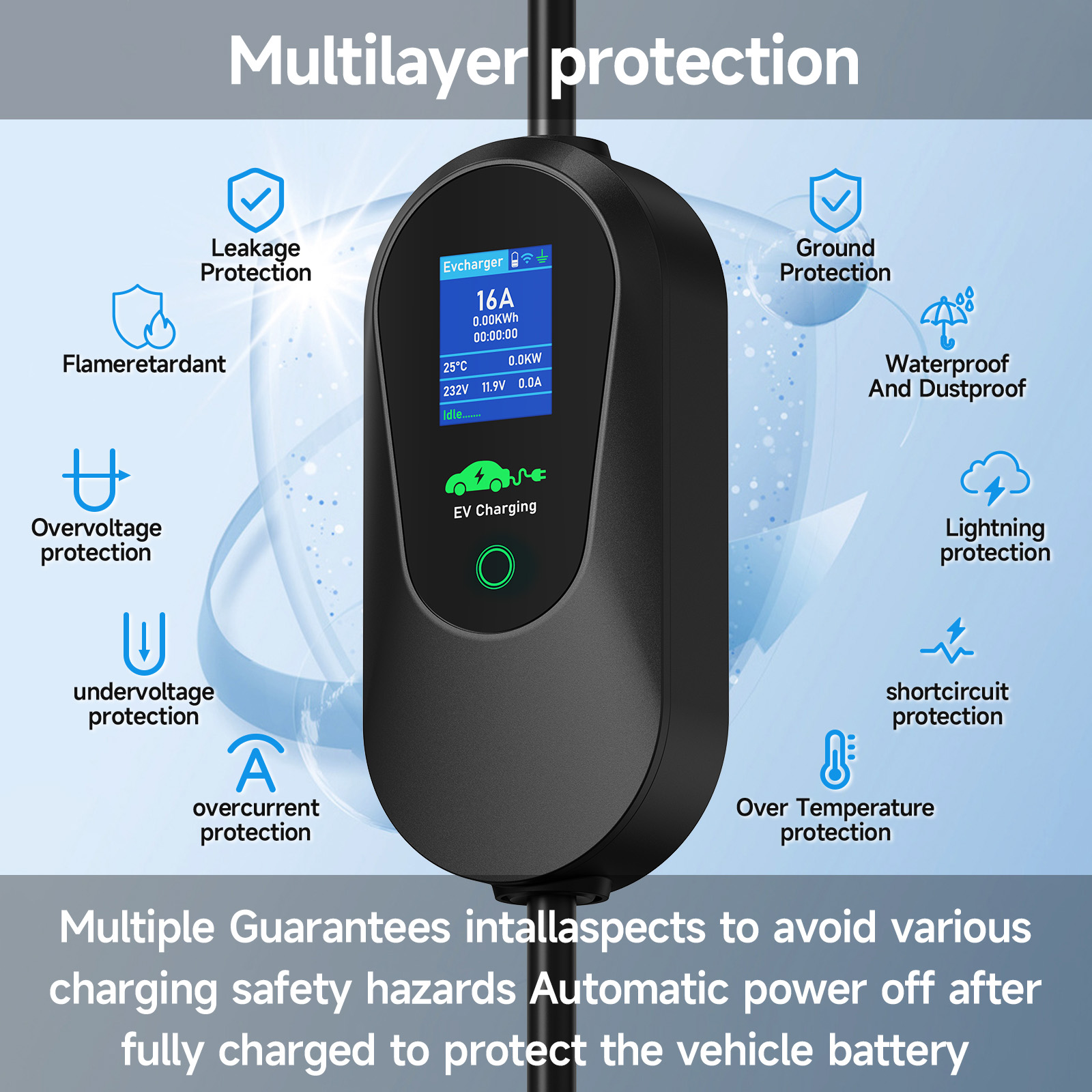 AFYEEV Type2 شاحن سيارات كهربا - مراجعة Type 2 Portable Ev Charger 11Kw Cee وسعره