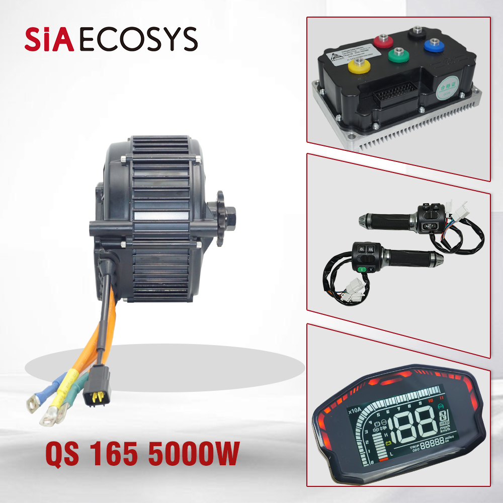 مجموعة محرك QSMOTOR QS165 V2 ب - مراجعة Mid Drive Motor Kit 72V 5000W وسعره