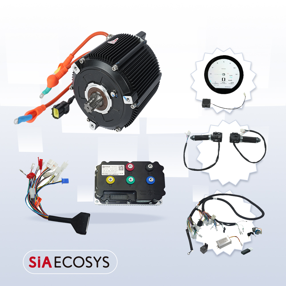مجموعة محركات كهربائية SiAECOS - مراجعة Mid Drive Motor Kit 72V 5000W وسعره
